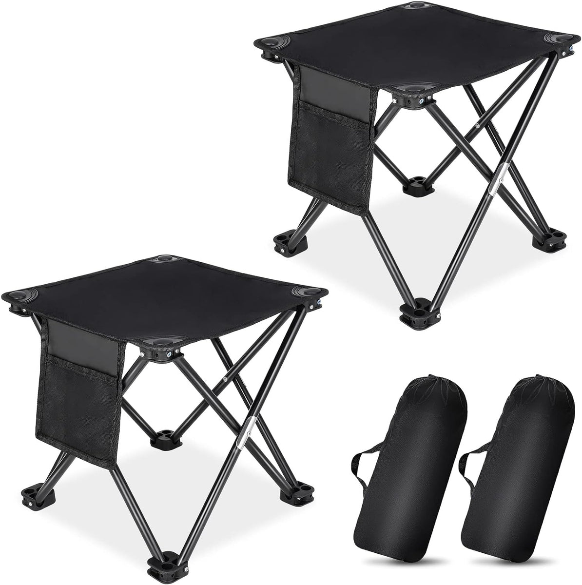 Portable Folding Camp Stool - Army Green, Compact For Outdoor Camping, Fishing, Beach