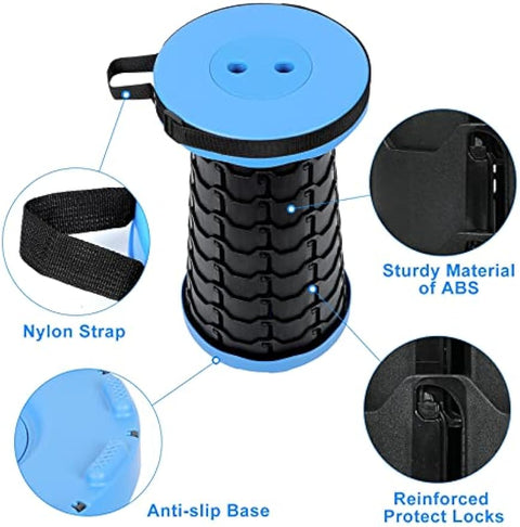 Foldable Telescoping Stool Portable, Retractable Stool for Fishing, Upgraded Collapsible Folding Seats with Load Capacity 550lbs, Camping Stools for Adults