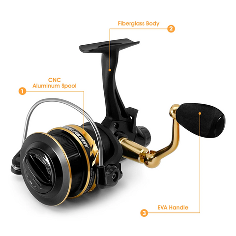 Double Brake Design Fishing Reel 8KG Max Drag 8BB 4000-5000H CNC Aluminum Left/Right Interchangeable Fishing Wheel 5.0:1