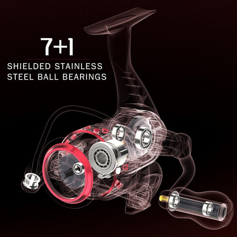 Ashconfish Spinning Reel, 2000 3000 4000 5000 6000 7000, Saltwater Spinning Fishing Reels, Freshwater Fishing Reel, Ultra Lightweight Body, 8 Stainless Steel BB, 5.0:1 Gear Ratio, Max 17.6lbs Drag