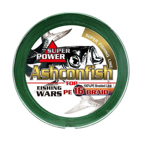 ashconfish braided fishing line hollow core moss green