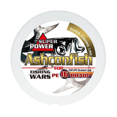 ashconfish braided fishing line hollow core braid white