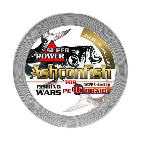 Ashconfish 16 Strands Hollow Core Braided Fishing Line 20-500 lb., 100-500 Meters/109-547 Yards, Grey