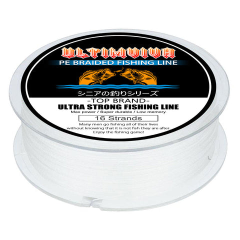 wholesale 16 carrier hollow-core braided fishing line bulk sales white