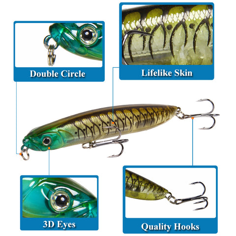 Buy Fishing Lures Set Topwater - Hard Bait Popper 6 Colors Wholesale