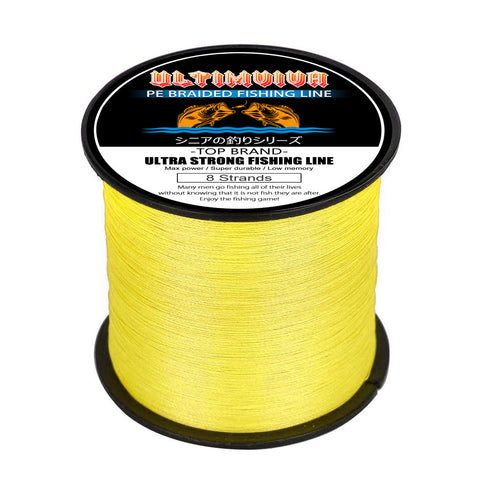 wholesale 8-carrier braided fishing line yellow 8 strands
