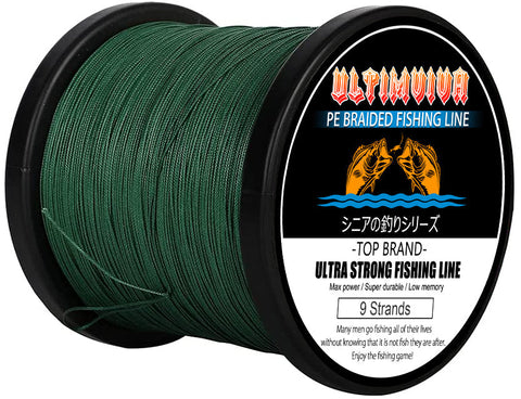 wholesale 9 carrier braided fishing line bulk sales moss green