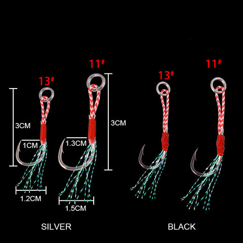 Assist Jig Fishing Hooks with Feathers