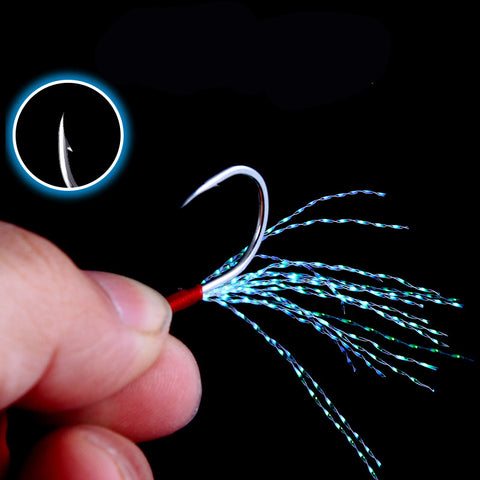 Assist Jig Fishing Hooks with Feathers