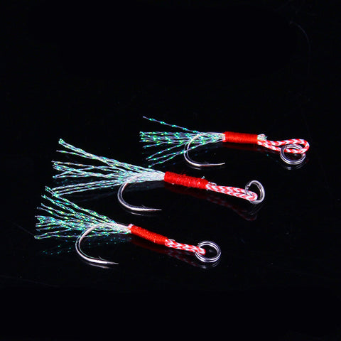 Assist Jig Fishing Hooks with Feathers
