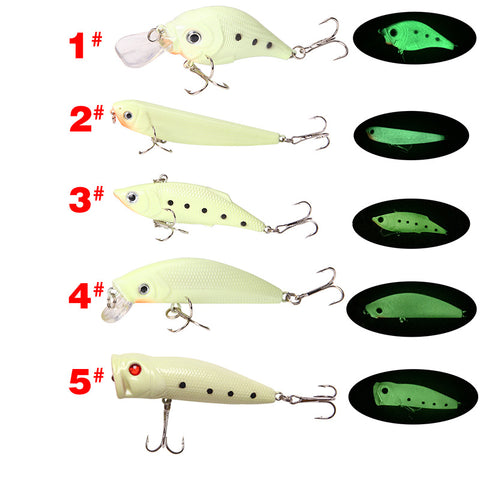 buy wholesale cheap price Luminous Fishing Lures Set Topwater - Hard Bait Popper 5 Styles