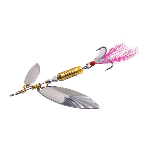 Buy Metal Spinner Spoons Feather Fishing Hooks wholesale cheap price