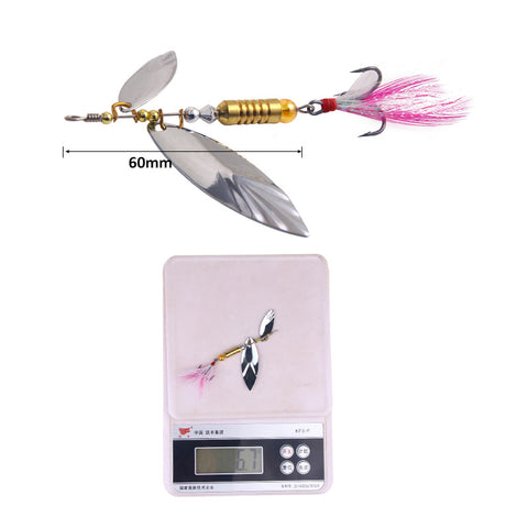 Buy Metal Spinner Spoons Feather Fishing Hooks wholesale cheap price