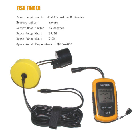 Wired Fish Finder with Display Screen
