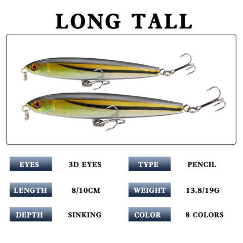 Fishing Lures Set Topwater - Hard Bait Popper 8 Colors / XY-252