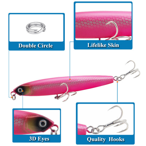 Fishing Lures Set Topwater - Hard Bait Popper 7 Colors / XY-535
