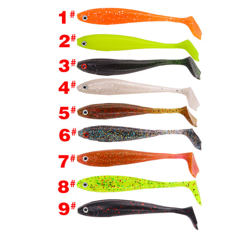 Buy Fishing Lures Set - Soft Bait Grubs 5 PCS per Bag - 9 Colors wholesale cheap price