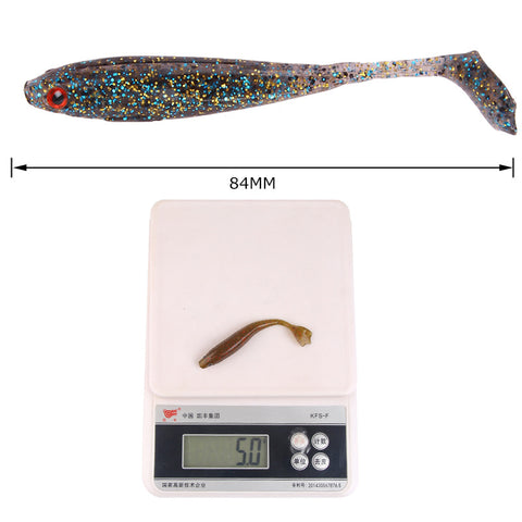 Buy Fishing Lures Set - Soft Bait Grubs 5 PCS per Bag - 9 Colors wholesale cheap price
