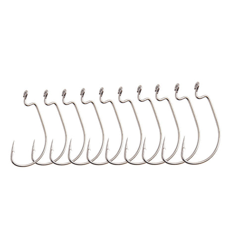 Buy Bass Fishing Worm Hooks Set 10 Pcs per Bag wholesale cheap price