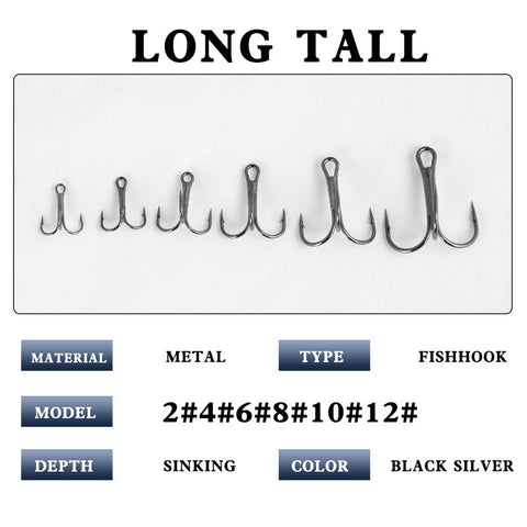 Buy Strong Treble Fishing Hook 50 Pcs per Bag, 2 Colors, Made from High Carbon Steel wholesale cheap price