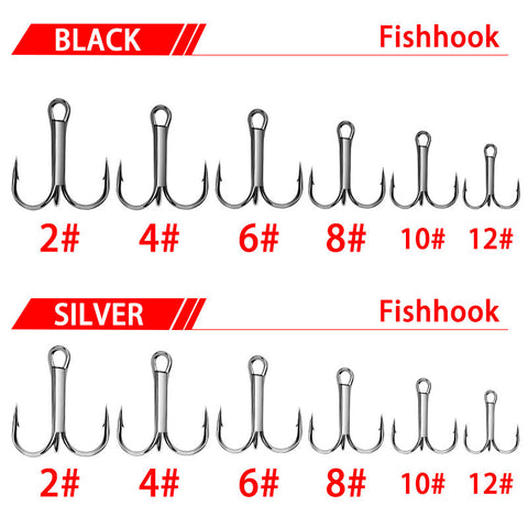 Buy Strong Treble Fishing Hook 50 Pcs per Bag, 2 Colors, Made from High Carbon Steel wholesale cheap price