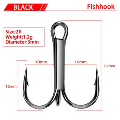 Buy Strong Treble Fishing Hook 50 Pcs per Bag, 2 Colors, Made from High Carbon Steel wholesale cheap price