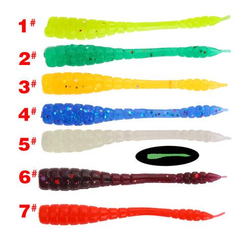 Buy Fishing Lures Set - Soft Bait Worms 50 PCS - 7 Colors wholesale cheap price