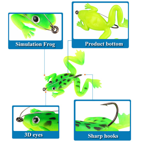 BUY Fishing Lures Set - Soft Bait Frog 5 Styles wholesale cheap price
