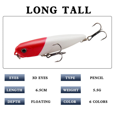 Buy Fishing Lures Set Topwater - Hard Bait Popper 6 Colors wholesale cheap price
