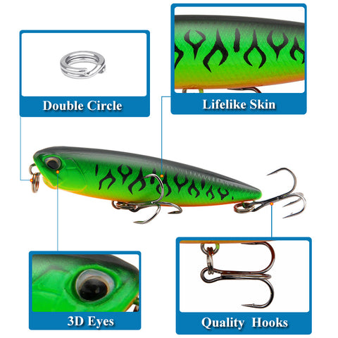 Buy Fishing Lures Set Topwater - Hard Bait Popper 6 Colors wholesale cheap price