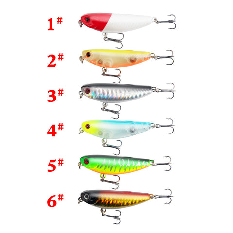 Buy Fishing Lures Set Topwater - Hard Bait Popper 6 Colors wholesale cheap price