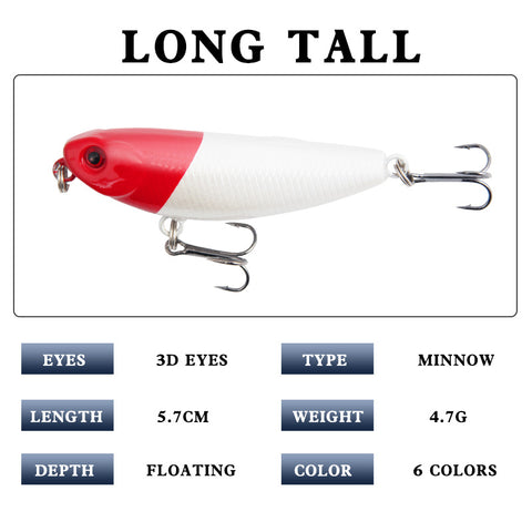 Buy Fishing Lures Set Topwater - Hard Bait Popper 6 Colors wholesale cheap price
