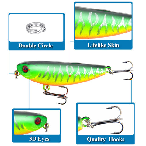 Buy Fishing Lures Set Topwater - Hard Bait Popper 6 Colors wholesale cheap price
