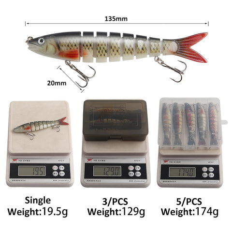 Multi Jointed swimbait for bass fishing trout lures