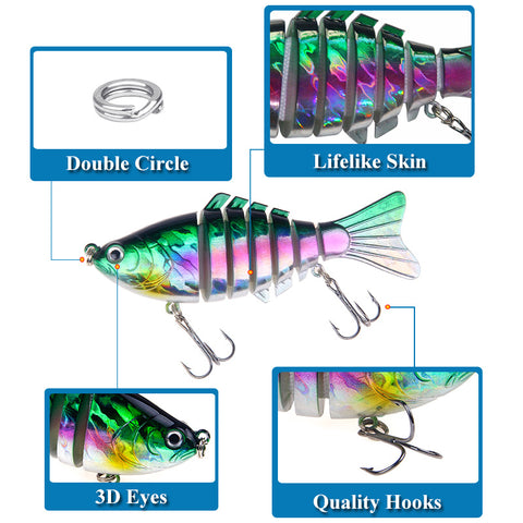 Multi Jointed swimbait for bass fishing trout lures
