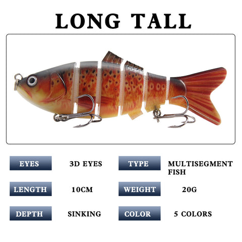 Multi Jointed swimbait for bass fishing trout lures