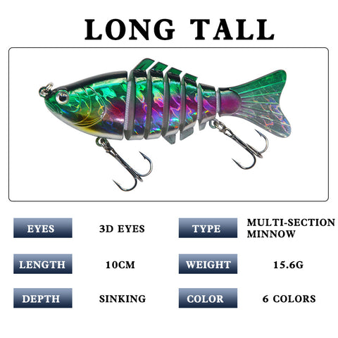 Multi Jointed swimbait for bass fishing trout lures