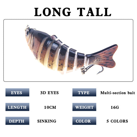 Multi Jointed swimbait for bass fishing trout lures