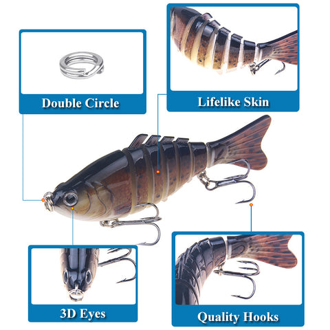 Multi Jointed swimbait for bass fishing trout lures
