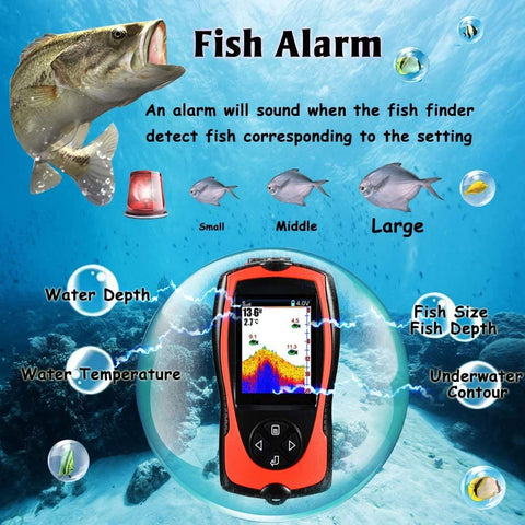 Wireless Sonar LCD Screen Fish Finder with Fish Attractive Lamp