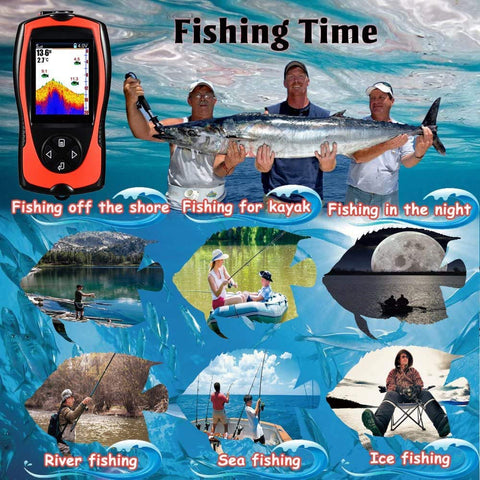 Wireless Sonar LCD Screen Fish Finder with Fish Attractive Lamp