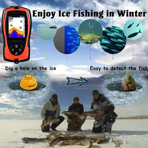 Wireless Sonar LCD Screen Fish Finder with Fish Attractive Lamp